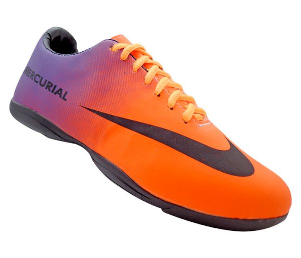 Chuteira Futsal Nike Mercurial Laranja e Lilás